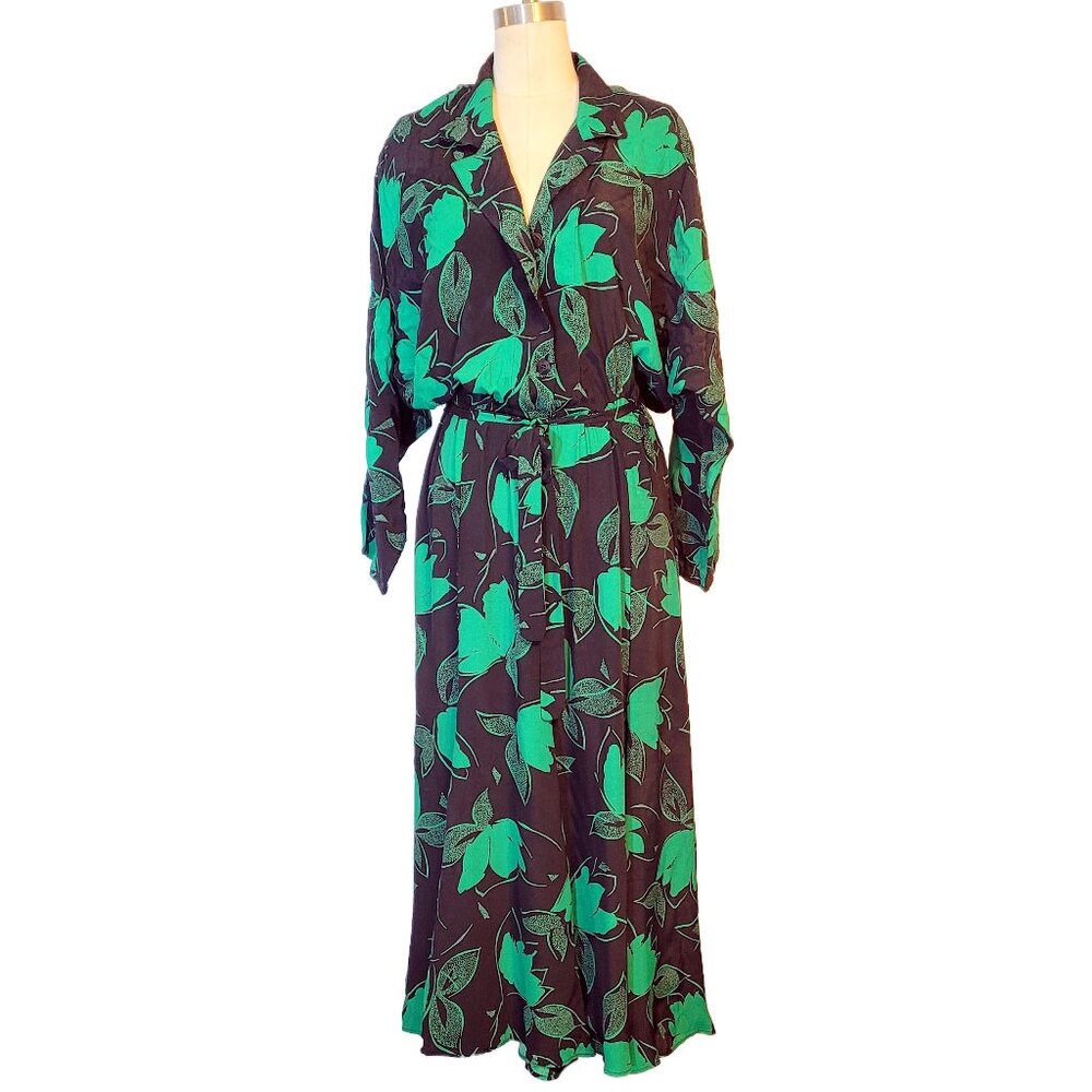 Vintage 1980s Carole Little San Tropez Maxi Shirt Dress SZ L/XL